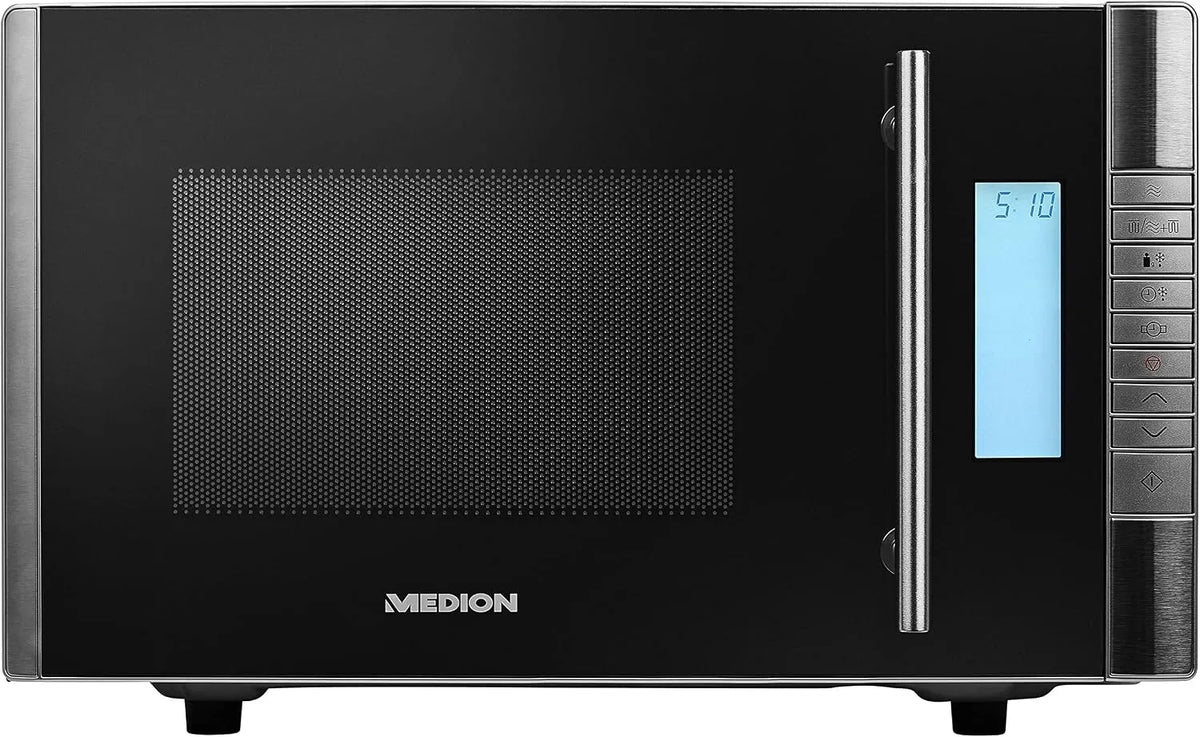 Four électrique 2en1 MD14482, 20 L, 800/1000 W, 8 programmes, gril, décongélation, noir, 5 niveaux de puissance, 20L, 800W, mode décongeler, facile à