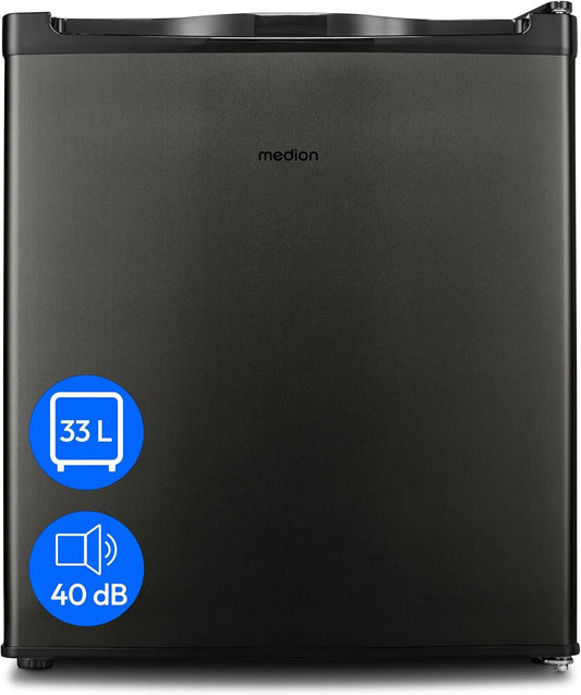 Congélateur MD37675, 33 L, encastrable, armoire congélateur, gris, poignée encastrée, 51cm de hauteur, classement 4 étoiles, MEDION Mini congélateur