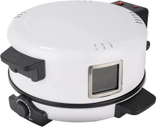 Four électrique à pizza, 1800 W, blanc, Poêle Antiadhésive, LOVIVER Four Électrique de Comptoir, Machine à Pizza Robuste pour Œufs au Plat Faire un