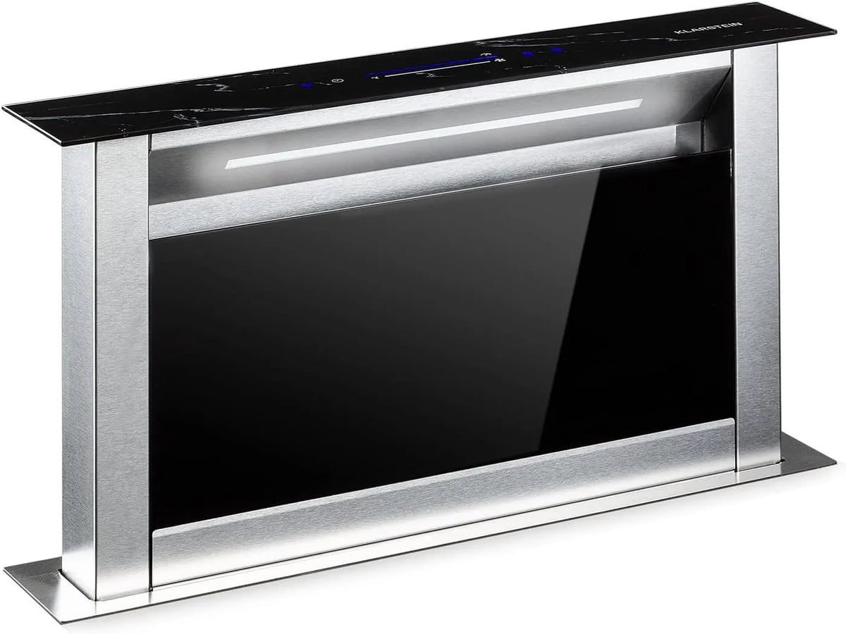 Klarstein Hotte aspirante, 60cm, 604 m3/h, hotte de cuisine, encastrable, silencieux, 10 Modes de Ventilation, Débit d'Air 604m3, Filtres, Efficacité