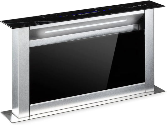 Klarstein Hotte aspirante, 60cm, 604 m3/h, hotte de cuisine, encastrable, silencieux, 10 Modes de Ventilation, Débit d'Air 604m3, Filtres, Efficacité