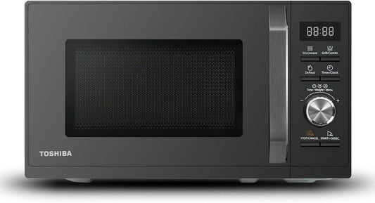 Toshiba MW3-AG20PE Micro-ondes, 20 L, 8 programmes, gril, décongélation, four micro-ondes, noir, 5 niveaux de puissance, combiné, nettoyage facile