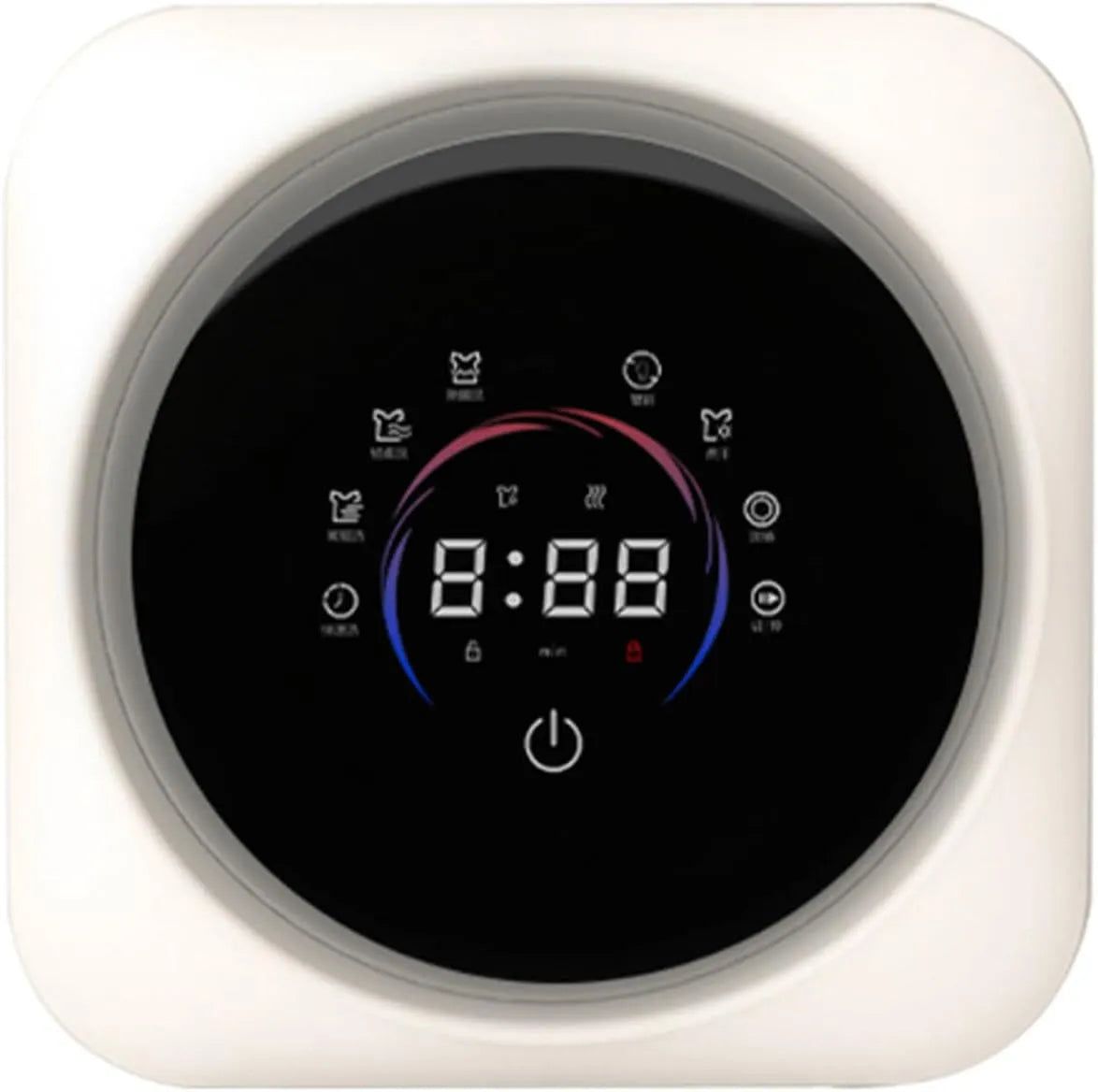 Lave-linge, 3,5 L, portable, écran LCD, acier inoxydable, panneau LCD