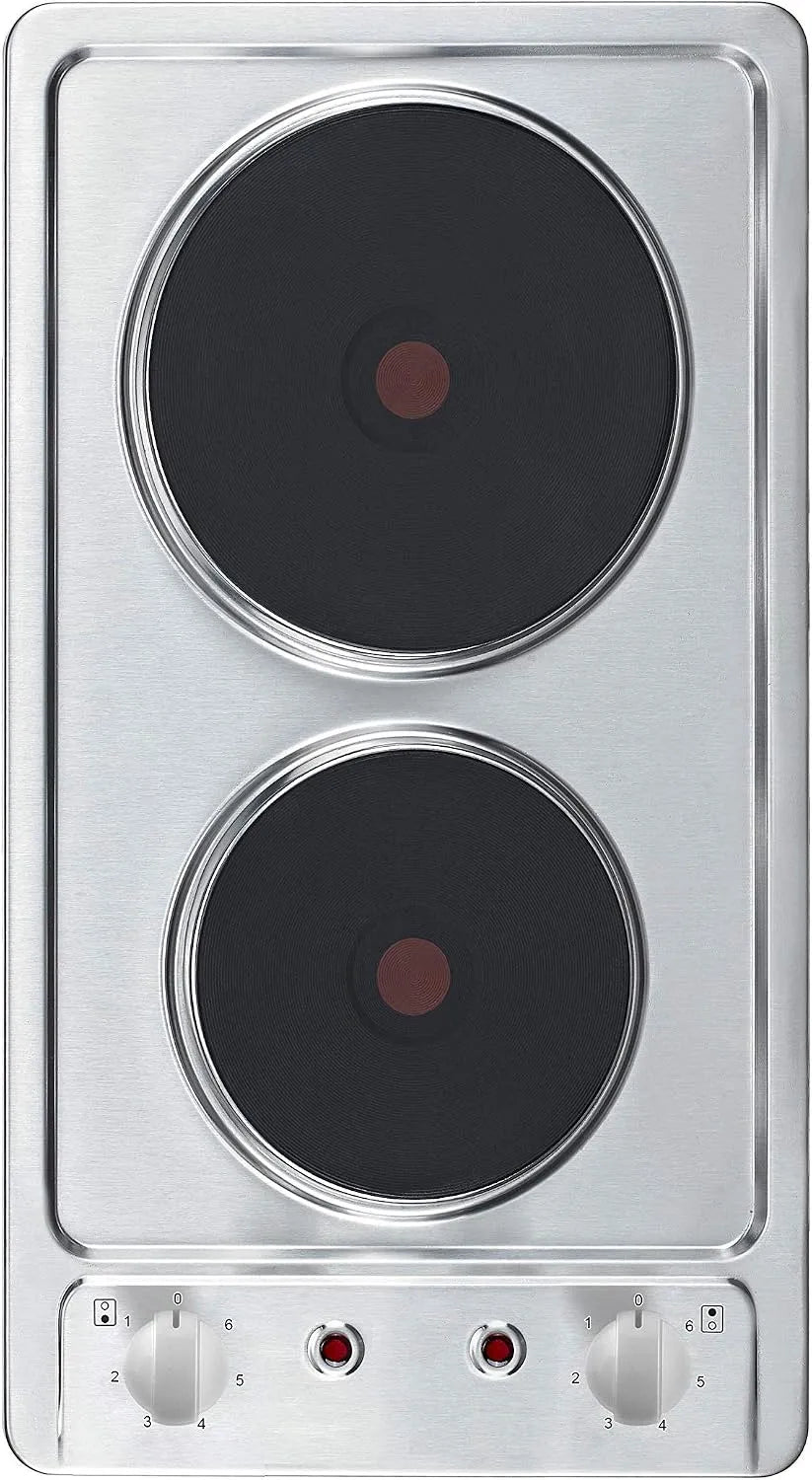 Respekta 9111EN Plaque de cuisson, 29 cm, encastrable, acier inoxydable, 6 niveaux de puissance, Prêt à l'emploi, Respekta Domino Tables de cuisson