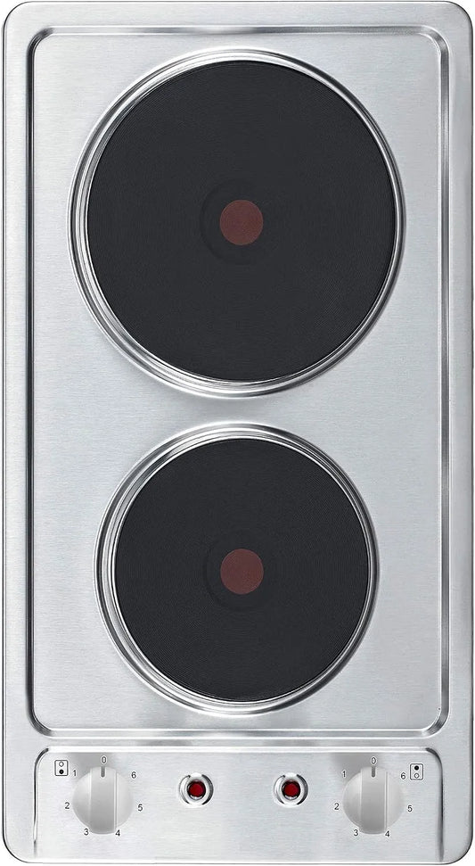 Respekta 9111EN Plaque de cuisson, 29 cm, encastrable, acier inoxydable, 6 niveaux de puissance, Prêt à l'emploi, Respekta Domino Tables de cuisson