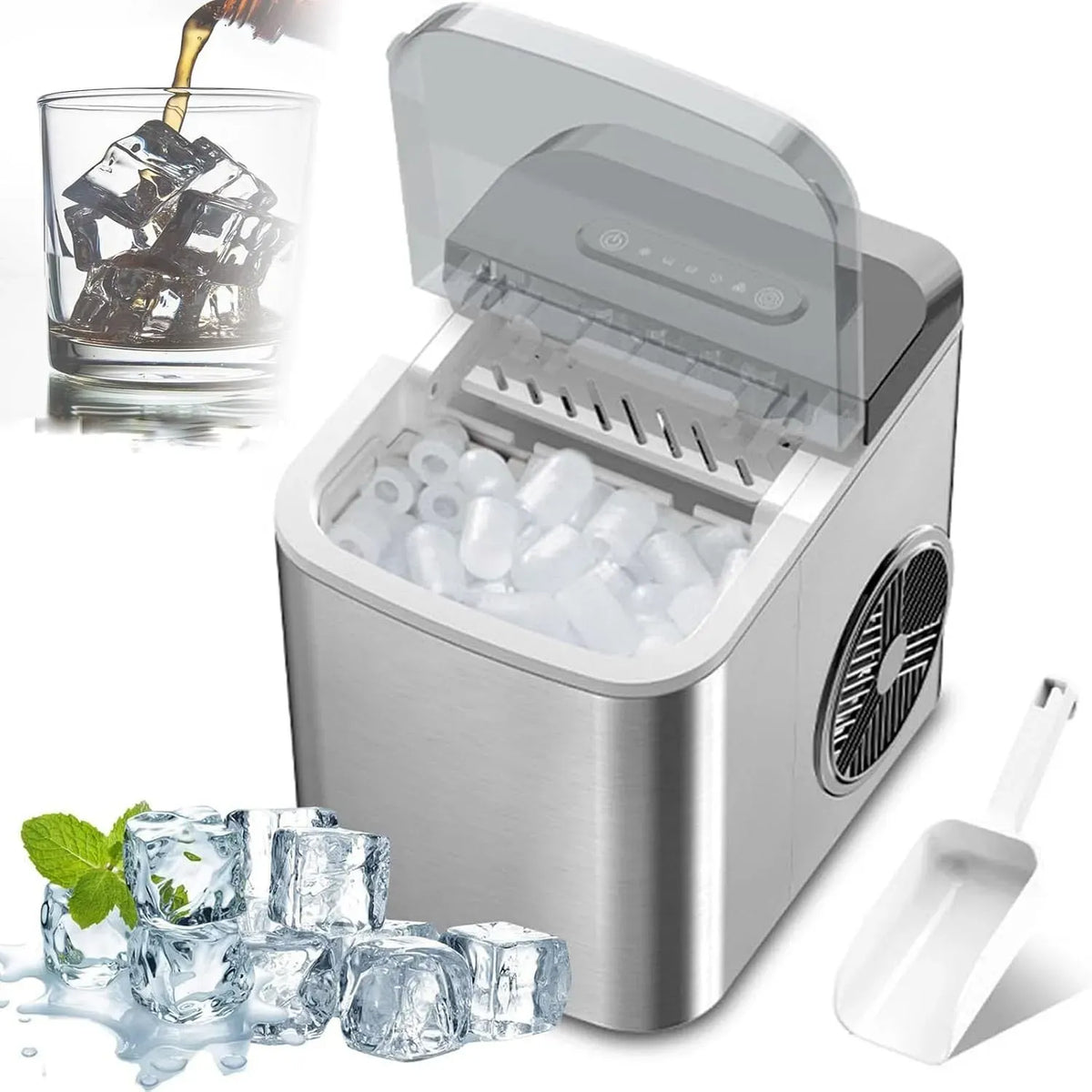 Machine à glace, Portable, 12 kg, maison, cuisine/bureau/bar