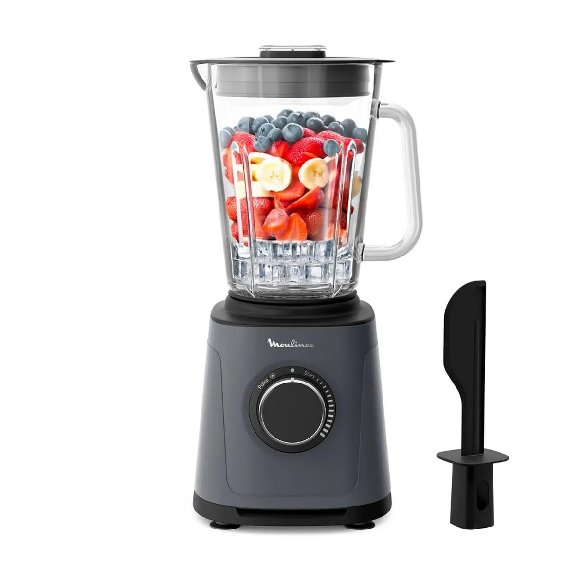 Moulinex Blender, 2 L, 1200 W, gris, Appareil a smoothie haute performance 1200 W, Bol thermorésistant pour 1, utile, 1.5 L