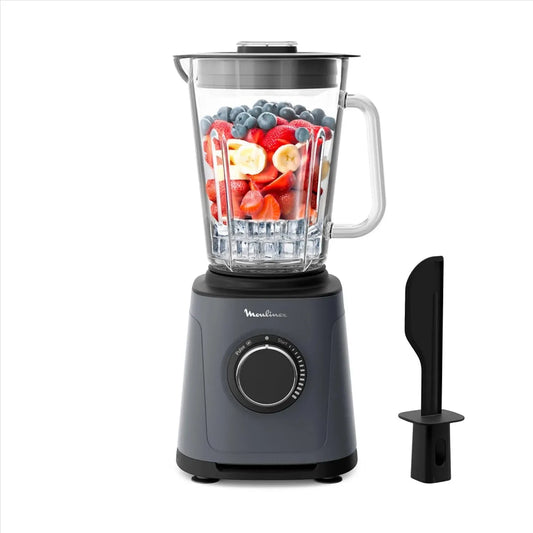 Moulinex Blender, 2 L, 1200 W, gris, Appareil a smoothie haute performance 1200 W, Bol thermorésistant pour 1, utile, 1.5 L