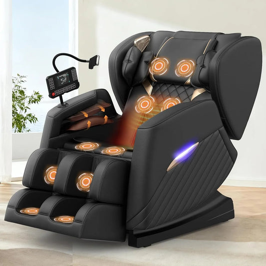 Fauteuil relaxant avec massage, tactile, Bluetooth, haut-parleur Bluetooth, télécommande avec écran tactile, 16 rouleaux de massage, 8 airbags
