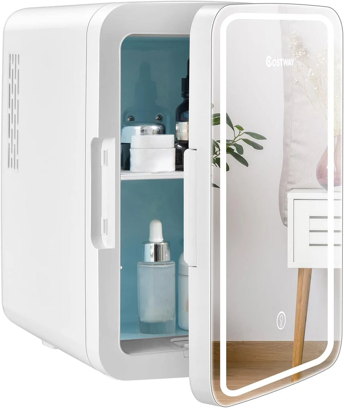 Réfrigérateur 12V/220V, 10 L, 12 V, portable, amovible, COSTWAY Mini Réfrigérateur 10L Chaud, Chambre