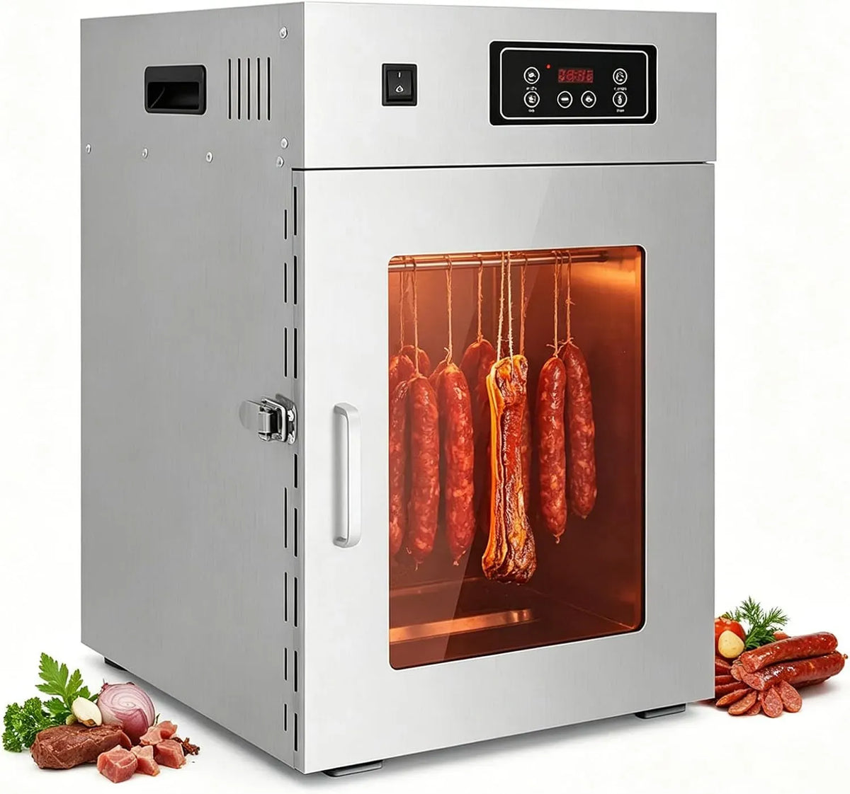 Minuterie, pour Fruits, Déshydrateur Alimentaire Professionnel 360°, 14 Crochets & Bac Goutte-Amortisseur Amovible, Température Réglable 30–90°C