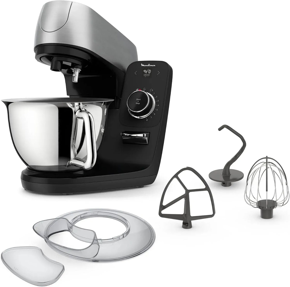 Moulinex Robot de cuisine, 5.5 L, 8 programmes, pâtisserie, acier inoxydable, Pétrin intelligent avec 8 programmes automatiques, Bol 5