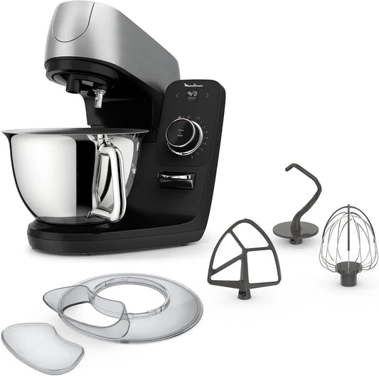 Moulinex Robot de cuisine, 5.5 L, 8 programmes, pâtisserie, acier inoxydable, Pétrin intelligent avec 8 programmes automatiques, Bol 5