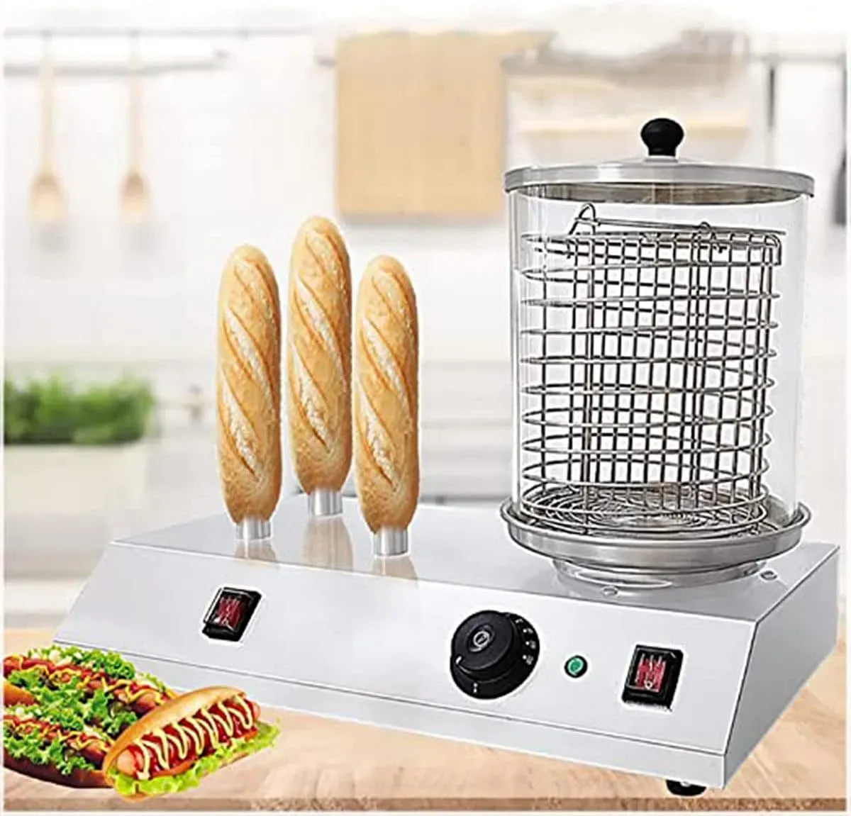 3sticks Machine à Hot-Dog, cuiseur, vapeur, pour Hot-Dog