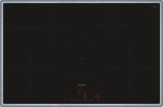Siemens EH845HFB1E Plaque à induction, table de cuisson à induction, encastrable, autonome, largeur standard 85, cadre plat et large