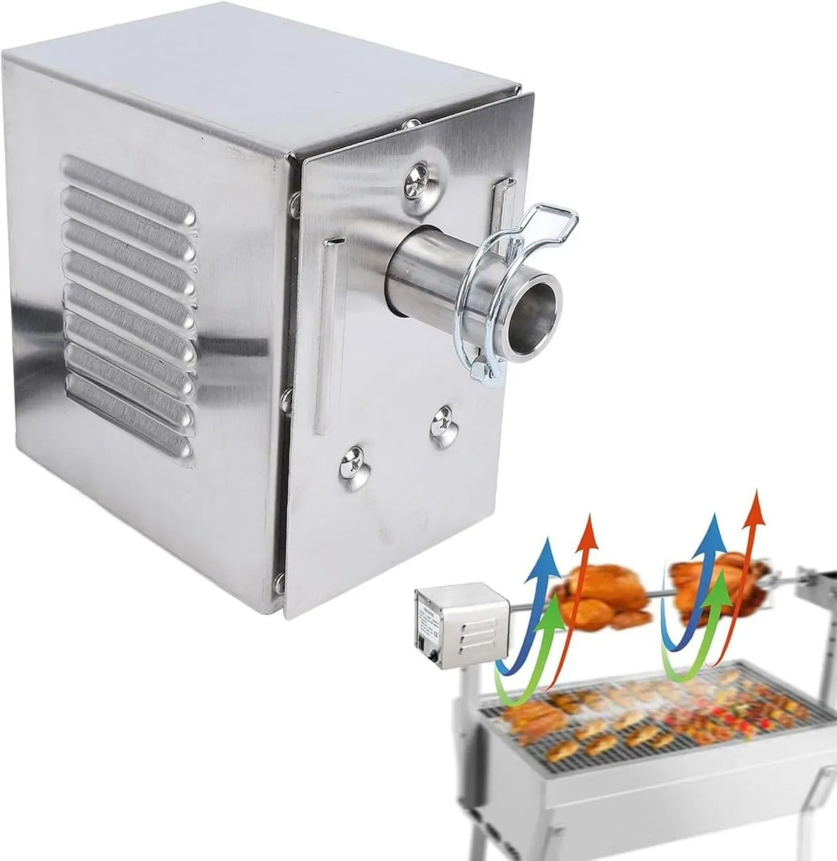 Barbecue, Moteur, 45 W, gril, acier inoxydable, pour Rôtissoire de