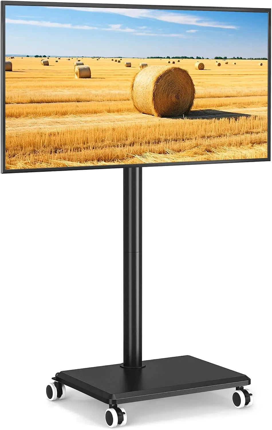 Meuble TV 5Rcom, 60 pouces, 400x400mm, roulettes de déplacement, noir, pivotant 70° hauteur réglable, 5Rcom Support TV roulettes pour téléviseurs