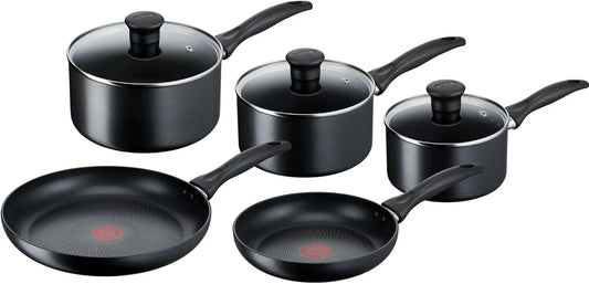 Tefal G155S544 Ustensile de cuisson, revêtement antiadhésif, Induction Batterie de cuisine 5 pièces