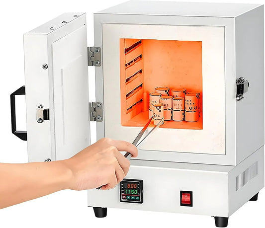 Four électrique, 2000 W, industriel, 2 zones de température, four de laboratoire fermé 1150 °C pour le traitement des bijoux, du métal et de la