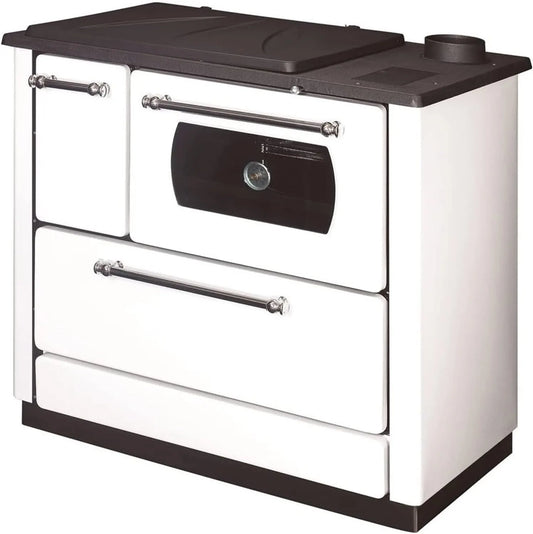 Cuisinière avec four, blanc, Cuisinière Bois avec Four Chauffage seul Dana Sannover 9 kW Blanc