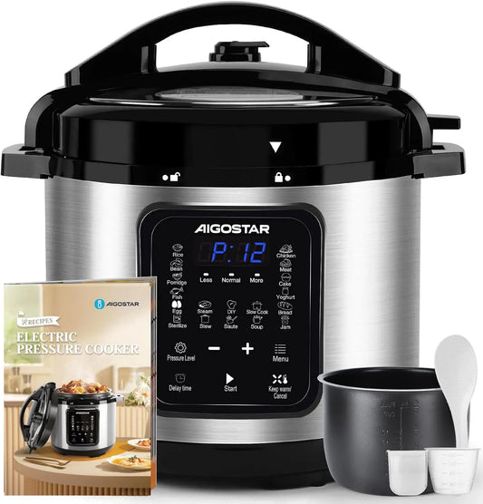 18-en-1 Multicuiseur, Autocuiseur, cuiseur multifonction électrique, multicuiseur électrique, 6 L, 1000 W, vapeur