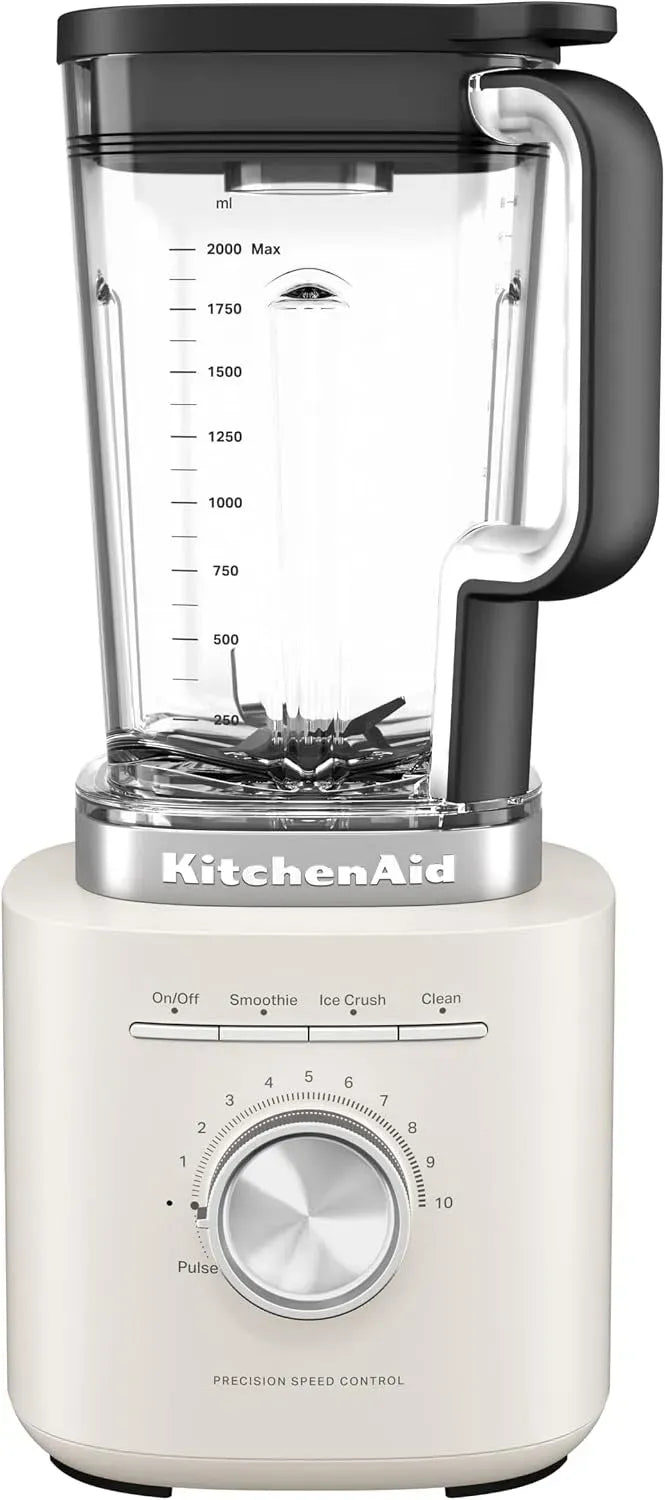 KitchenAid Blender, 2 L, acier inoxydable, blanc, Lames Inox Asymétriques, Pichet 2L Sans BPA, 10 Vitesses