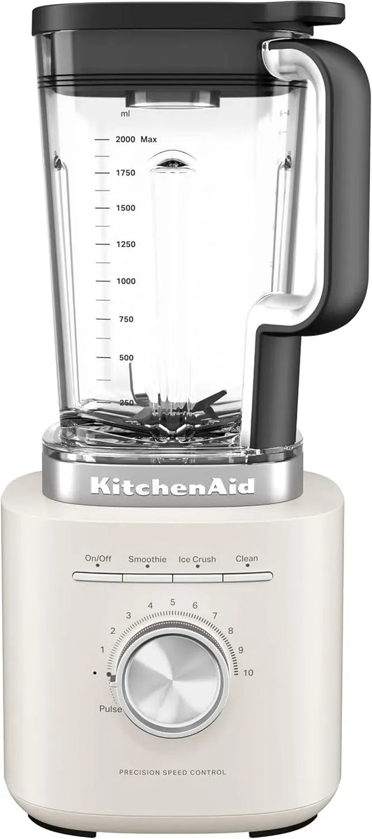 KitchenAid Blender, 2 L, acier inoxydable, blanc, Lames Inox Asymétriques, Pichet 2L Sans BPA, 10 Vitesses