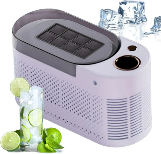 Machine à glaçons, 12 V, portable, extérieur, camping, Production Rapide 10-15 Min, pour Camping-Car/Road Trip, 8 Cubes/Cycle, 12V Voiture & Secteur