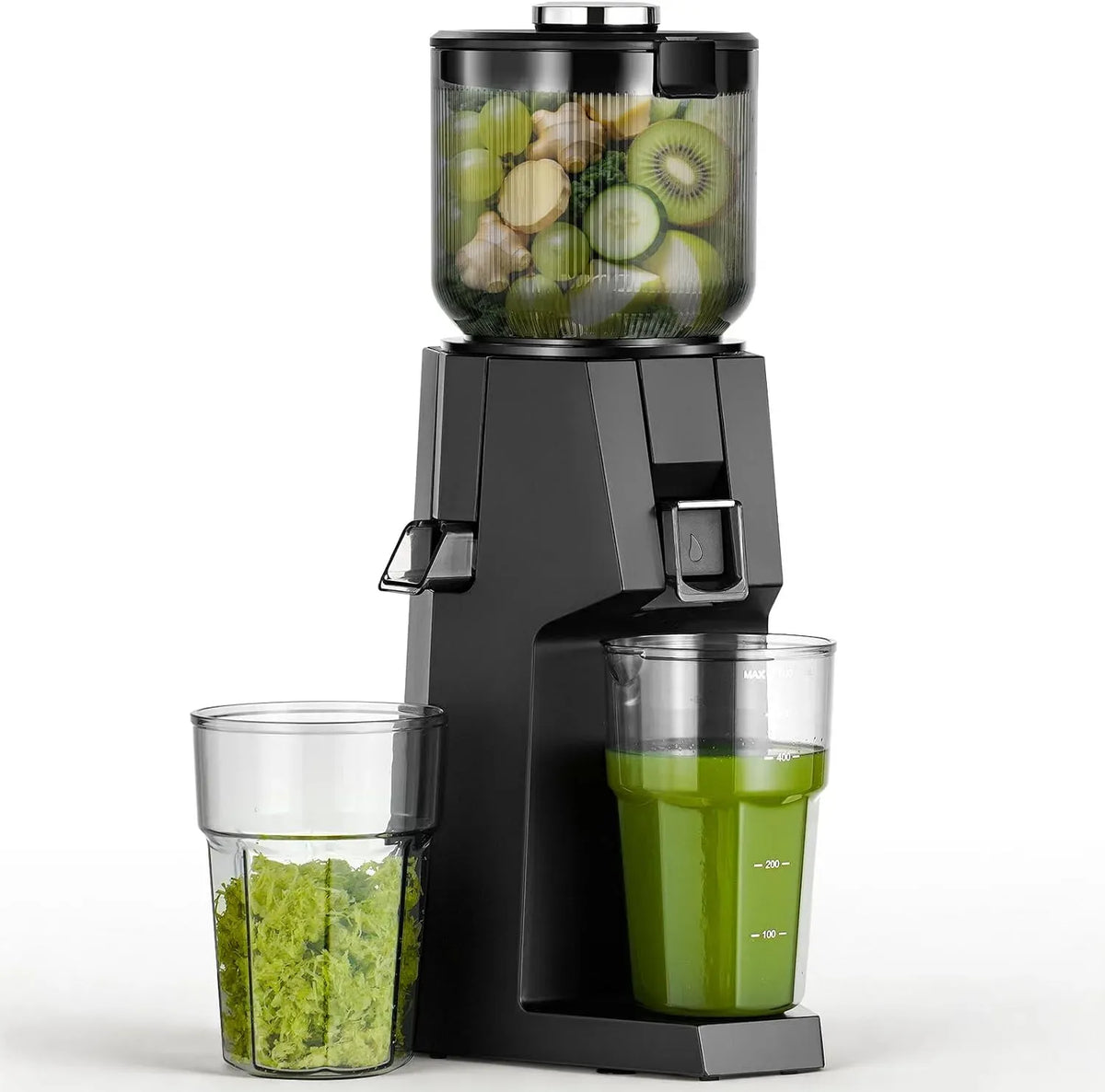 Extracteur de jus, 200 W, AAOBOSI, noir, récipient de 700 ml sans BPA, grande baie de remplissage de 132 mm