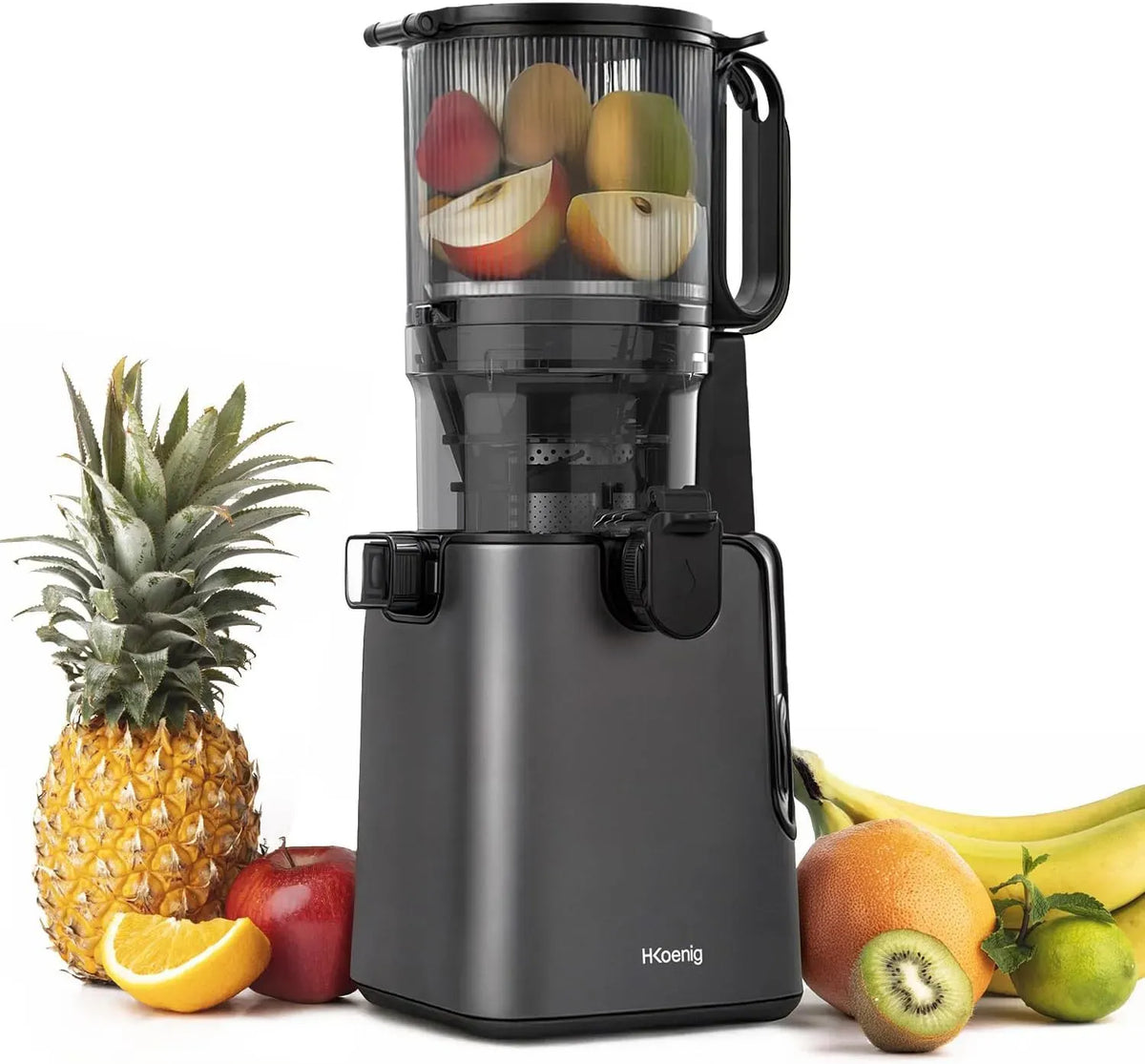 Extracteur de jus GSX26, 250 W, silencieux, acier inoxydable, Pression Douce 50 tr/min, Large Ouverture 135 mm, Sans BPA