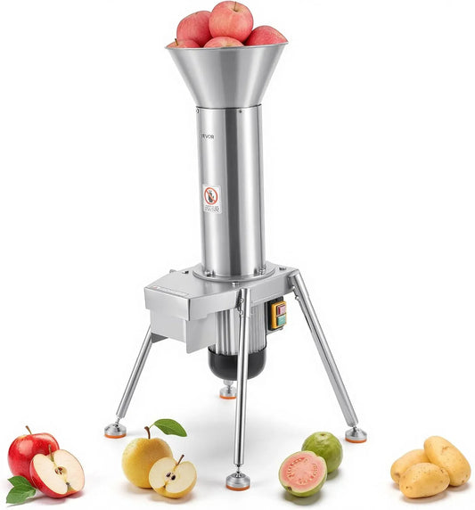 VEVOR Moulin, 1100 W, 164 kg, 80 mm, acier inoxydable, pour Cidre Maison Poires Ananas Goyaves Pommes Entières j