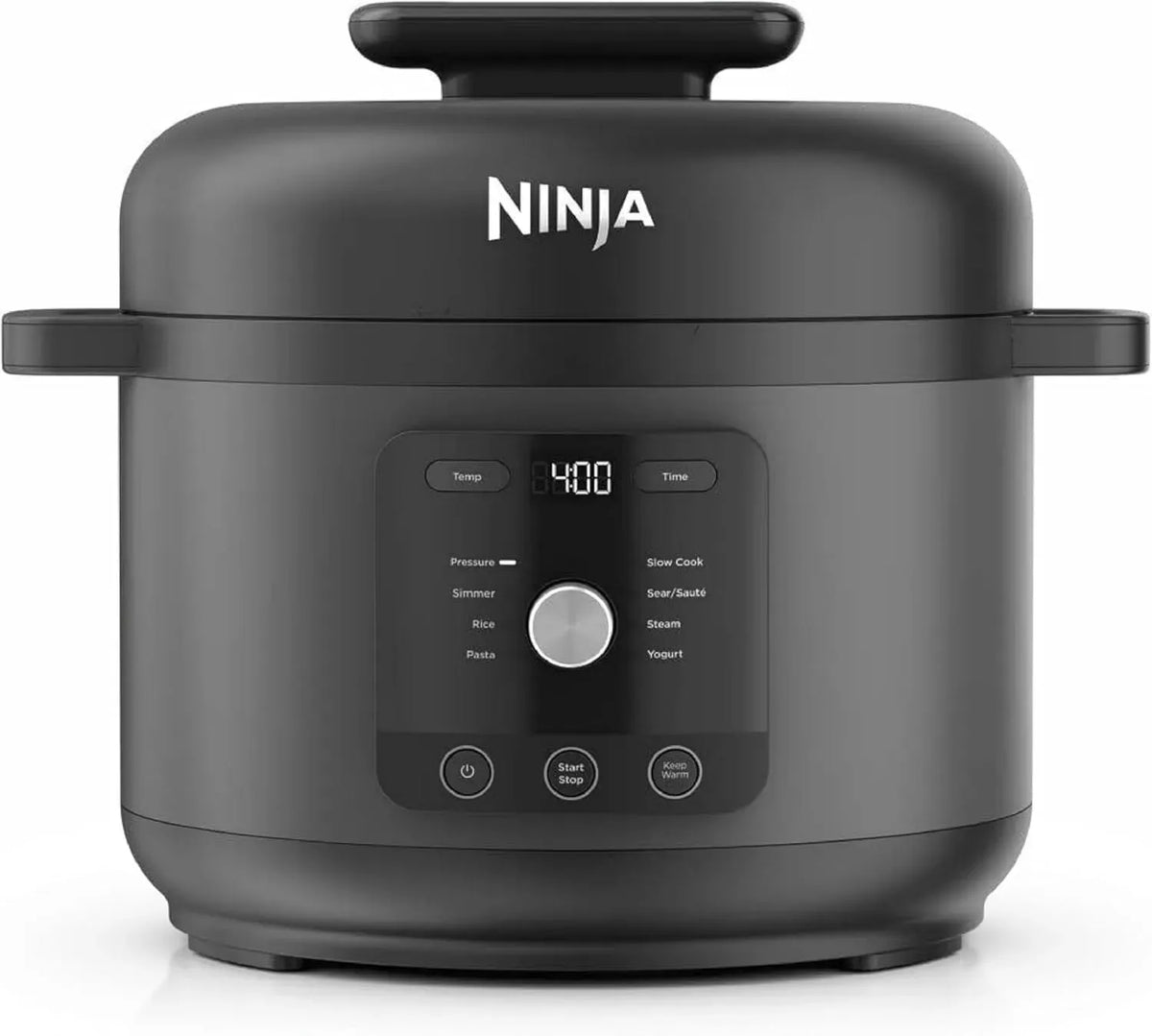 Ninja PC201UK Ustensile de cuisson, 6 L, gril, vapeur, amovible, noir, HyperHeat Autocuiseur 9 en 1