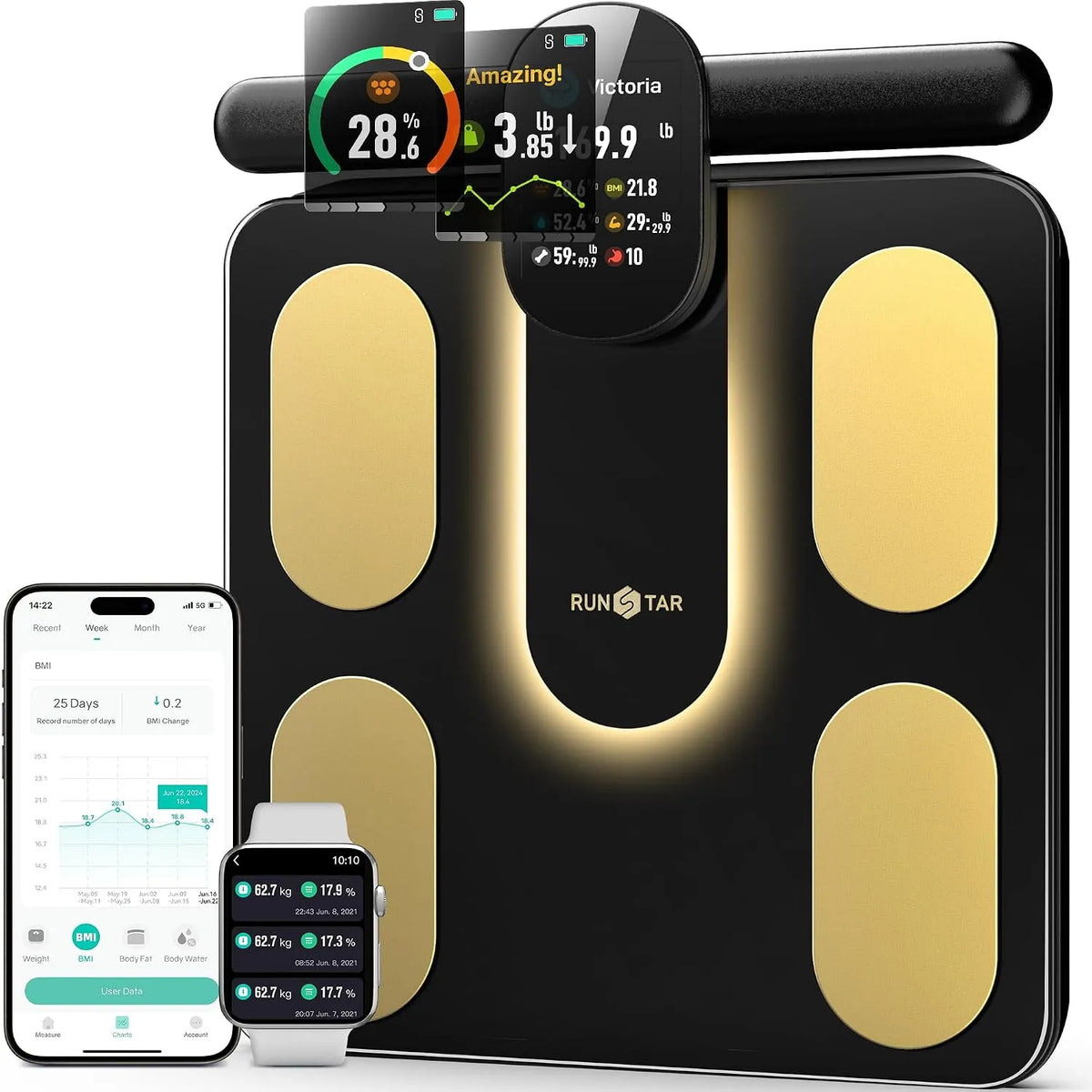 Rétractable, Balance, RunSTAR Balance Pese Personne Intelligent