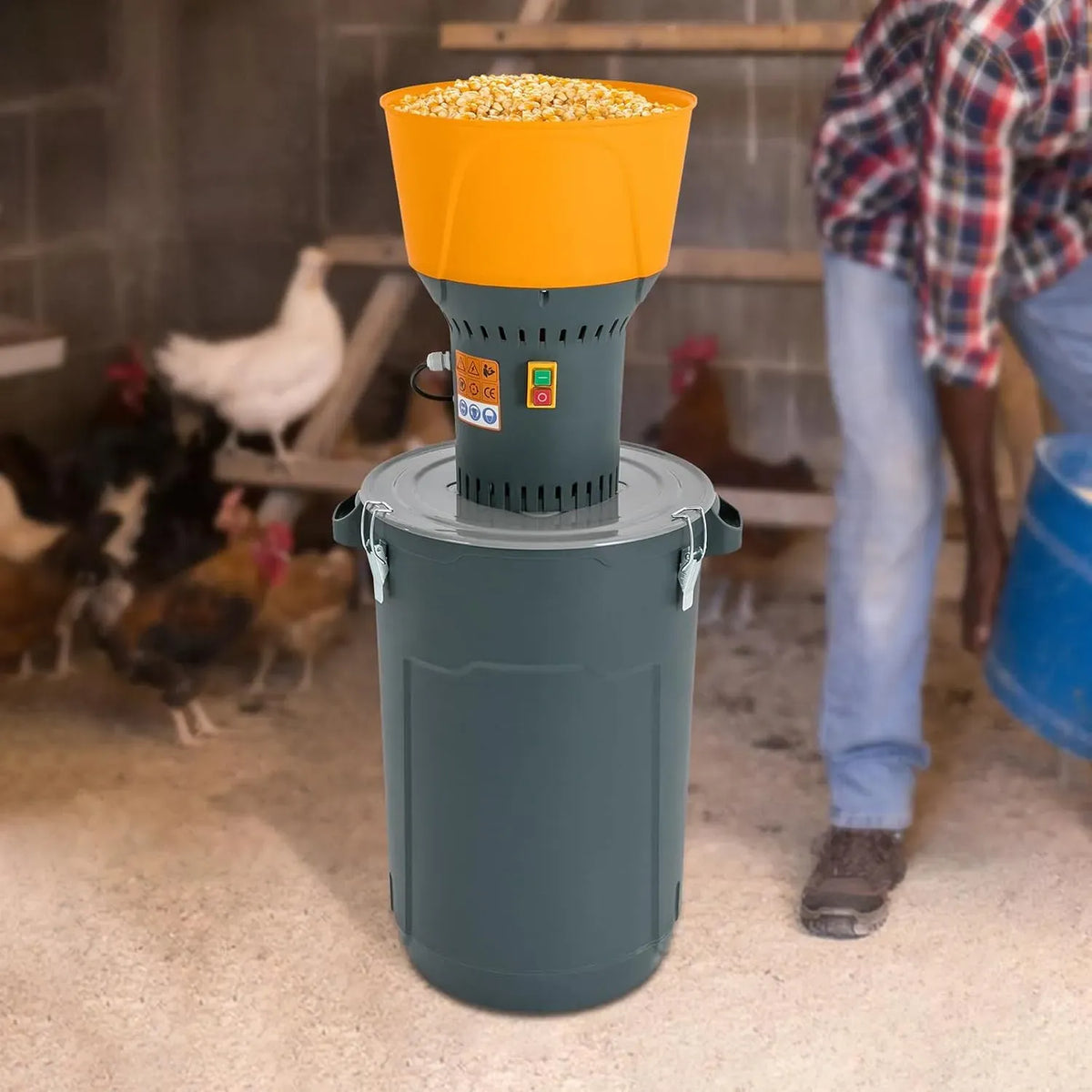 Moulin à céréales 2-8mm, 60 L, 1300 W, broyeur à grains, professionnel, 60L Grand Capacité, 5 Tamis Interchangeables