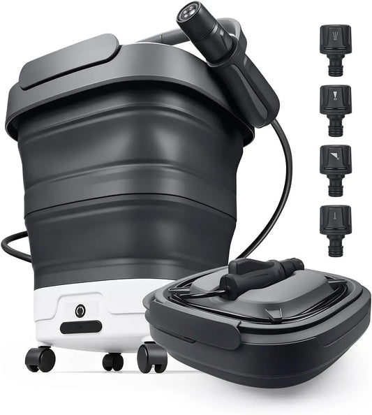 Nettoyeur haute pression, 12 L, portable, grand réservoir, camping, Buse 4 en 1 & Fonction de Pulvérisation Électrique