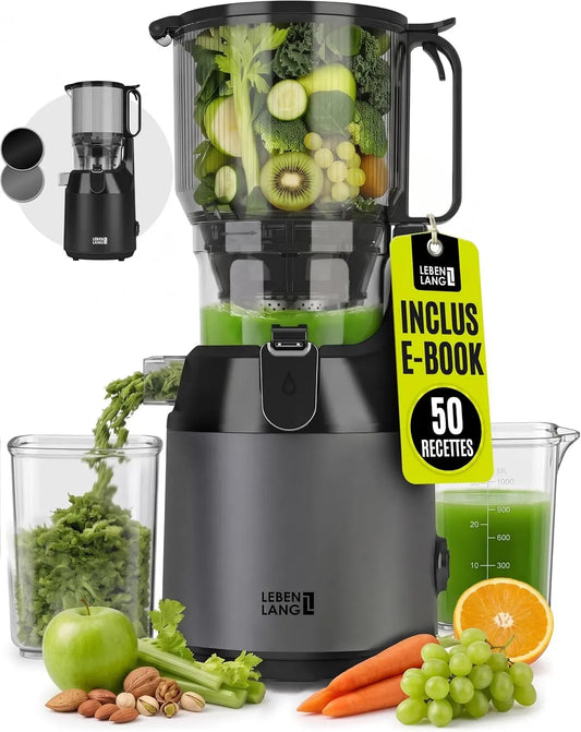 Extracteur de jus, LEBENLANG, grande ouverture de 130 mm