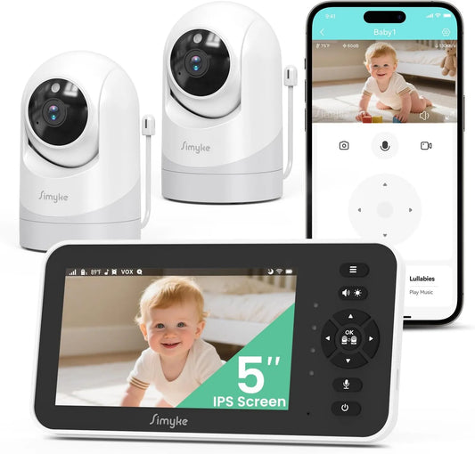 Moniteur IPS 5, dalle IPS, Contrôle App, 2 Caméras, Écran '' HD