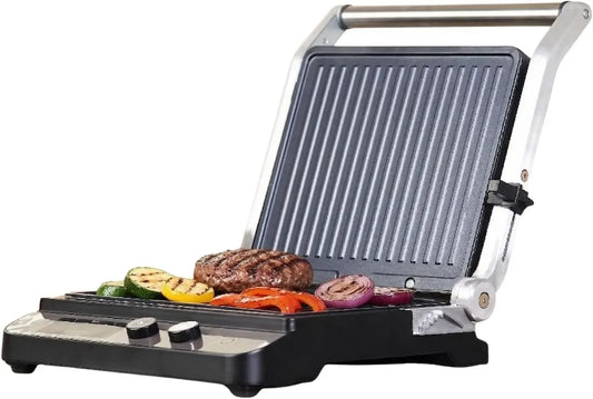 Grill, 2000 W, écran LCD, 2 zones de température, fonction chauffante, noir
