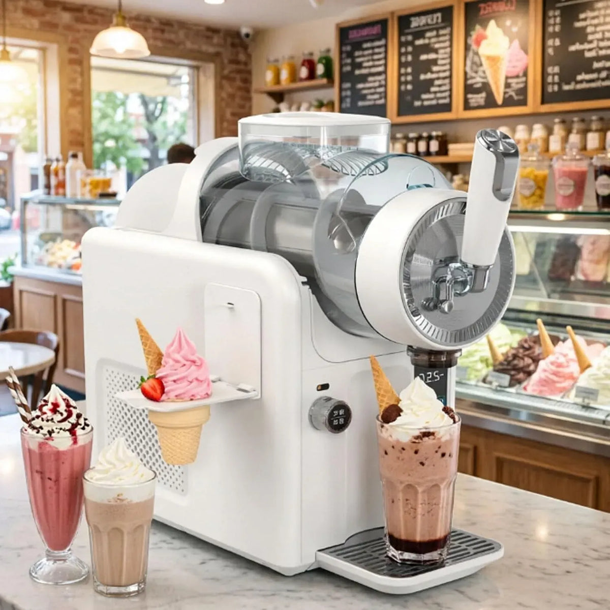 Machine À Granita, Machine À Glace, machine à granité, 2000 ML, blanc, pour Jus Et Poudre À Granita