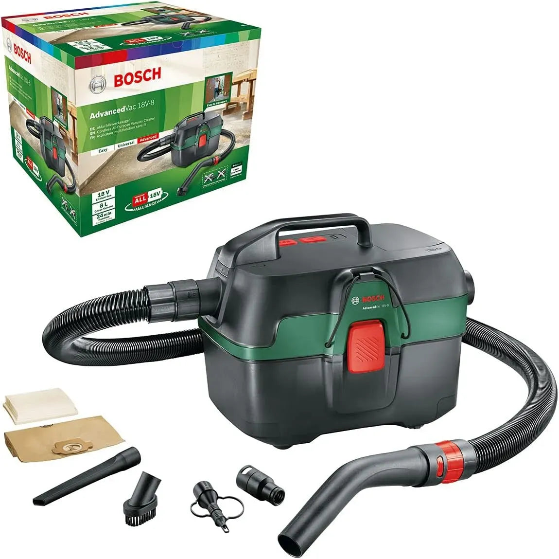 Bosch 18V-8 Aspirateur, 18 V, appareil électrique d'aspiration, Home and Garden