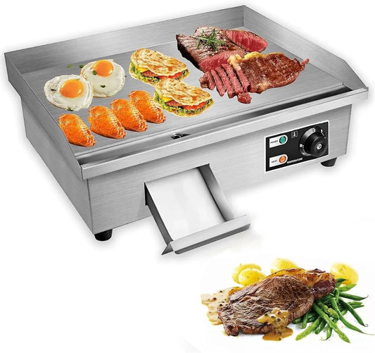 Plaque de cuisson, 21 pouces, 220 V, gril, professionnel, acier inoxydable, Gril Teppanyaki Commercial de 21'× 12', pour Barbecue