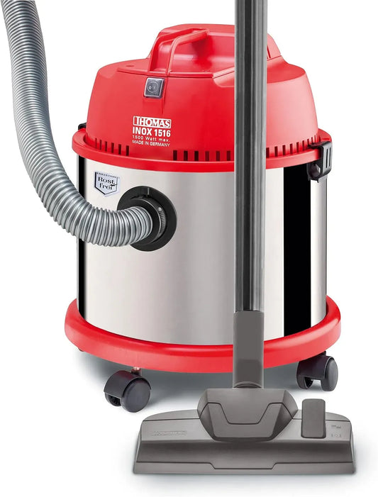 Aspirateur, 37 x 37 x 49,2 cm, 1500 W, THOMAS INOX 1516 cm/1500, acier inoxydable, rouge