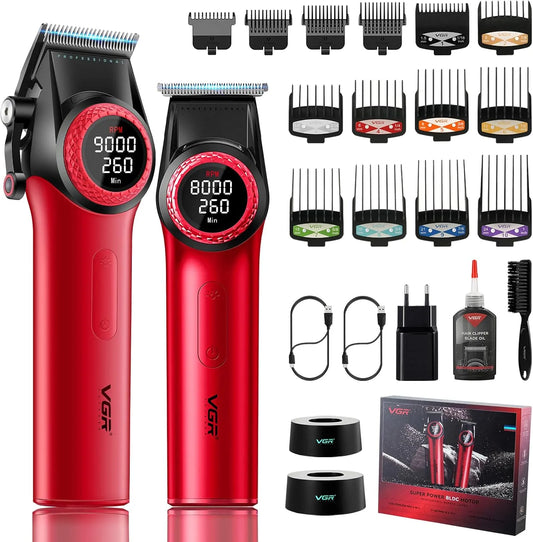 VGR 001 Support, professionnel, 001 & 977 Tondeuse Cheveux Hommes Professionnel avec Support de Charge