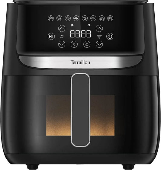 Friteuse à air chaud, 5.7 L, 1700 W, 8 programmes, 80 à 200 °C, tactile, Fonction Smart pour peser et adapter le temps de cuisson, Ecran LED tactile