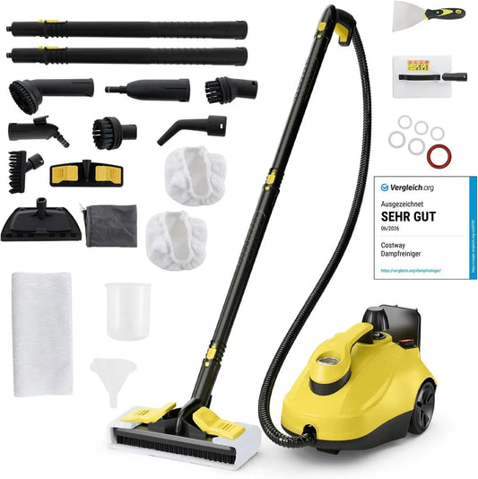 Nettoyeur vapeur, 1,8 L, 2000 W, COSTWAY, portable, grand réservoir, usage sur sols, cuisine, voiture, vitres et canapé