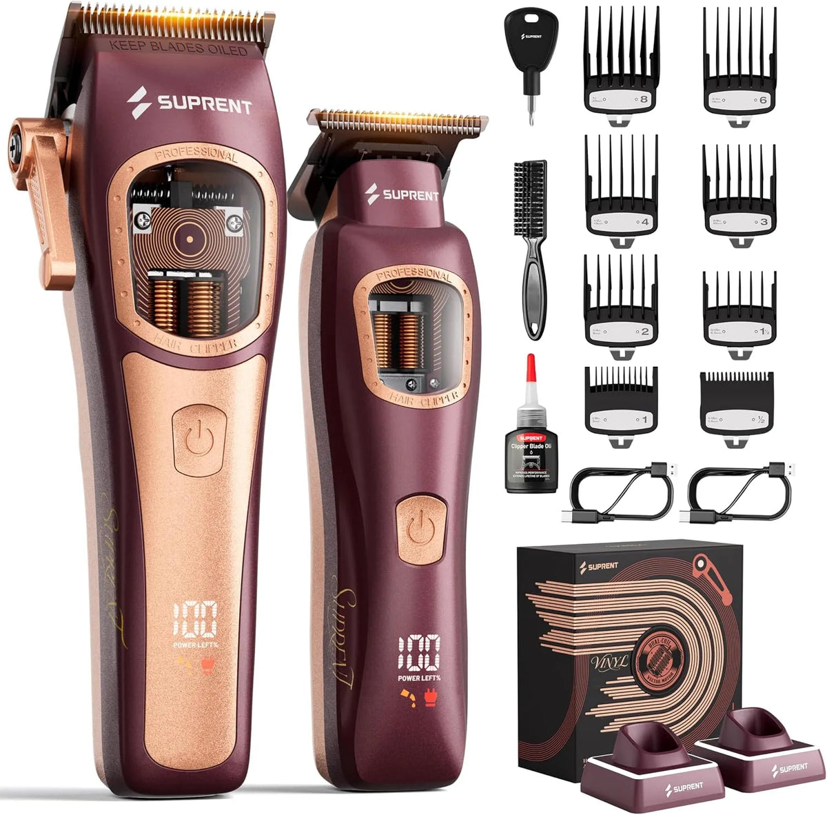 pour usage professionnel-Moteur, SUPRENT, Tondeuse à Cheveux Professionnelle-Moteur Vectoriel à Double Bobine