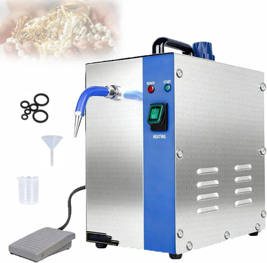 Nettoyeur, 2 L, 1300 W, 4 kg, 4K UHD, vapeur, professionnel, 2 zones de température, acier inoxydable, bleu, pour Bijoux