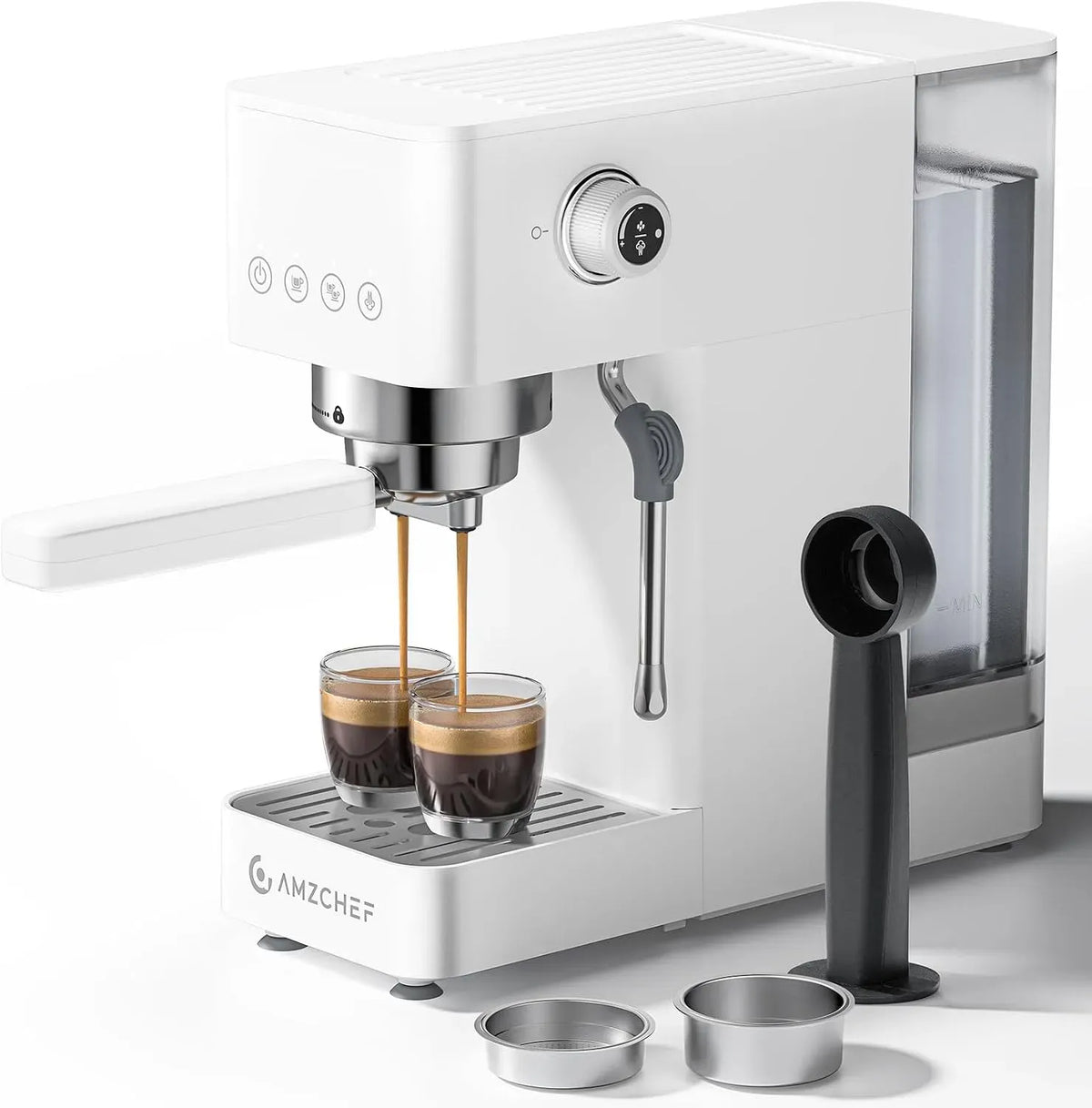 Mousseur à lait, 1,5 L, émulsionneur à lait, AMZCHEF, grand réservoir, professionnel, Machine à café expresso 20 bars, réservoir d'eau de 1,5 L