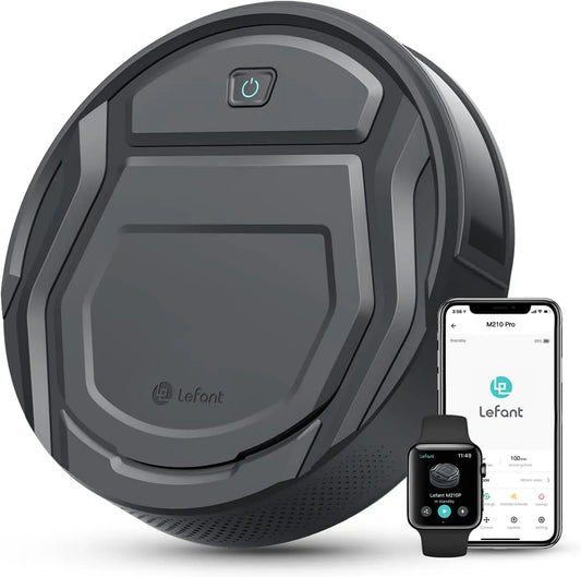 Lefant 120min M210P Aspirateur, Wi-Fi, Bluetooth, silencieux, Mince Silencieux Connecté WiFi-Bluetooth-Alexa-App, 6 Modes de Nettoyage, d'Autonomie