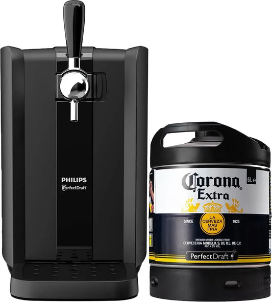 Machine, 6 L, noir, PerfectDraft Black, Pack Tireuse À Bière + 1 Fût Corona 6L